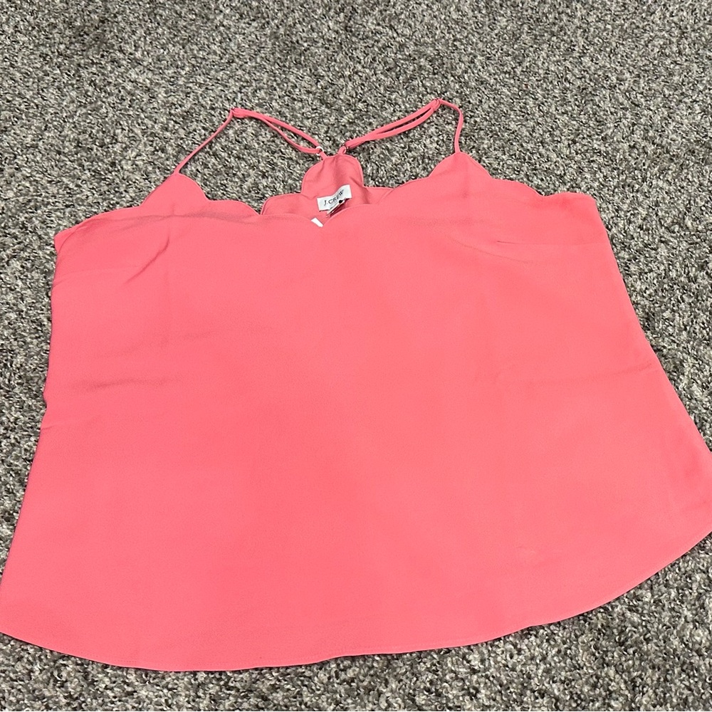 New! J. Crew sz 14 Cami Camisole Scalloped Bottom NWT Coral